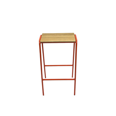 Bar Stool Nº 2 - Salmon Orange / Solid Oak