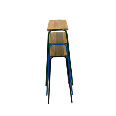 Bar Stool Nº 2 - Traffic Red / Solid Oak