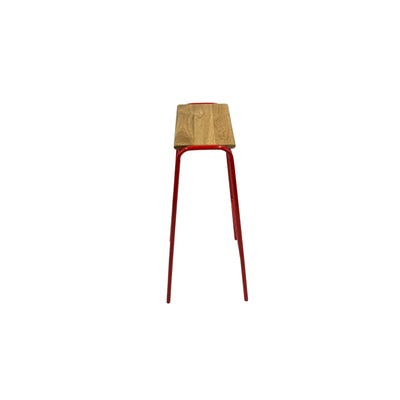 Bar Stool Nº 2 - Traffic Red / Solid Oak