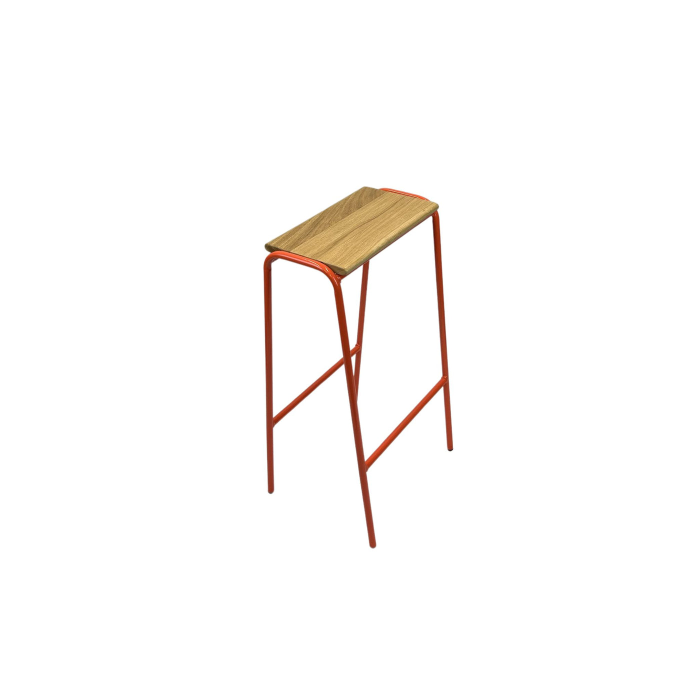 Bar Stool Nº 2 - Salmon Orange / Solid Oak