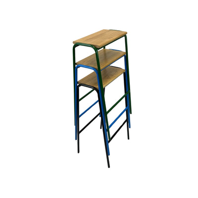 Bar Stool Nº 2 - Sky Blue / Solid Oak