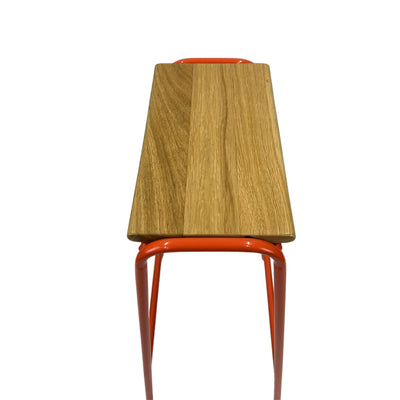 Bar Stool Nº 2 - Salmon Orange / Solid Oak