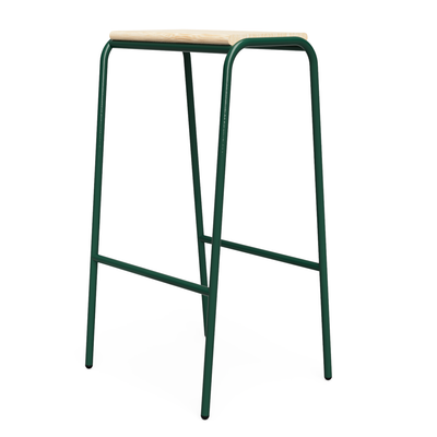 Industrial Bar Stool Wood and Metal No assembly required