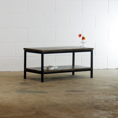 industrial reclaimed wood coffee table