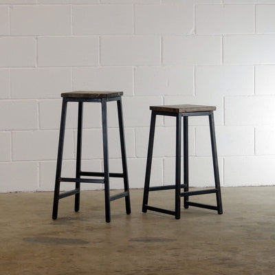 tall and shorter bar stools wood and metal