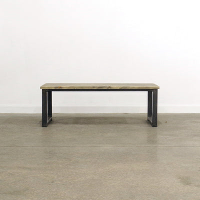 wood and metal industrial coffee table