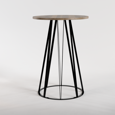 Round Table Nº 2 - Poseur Table - Black / Medium Pine