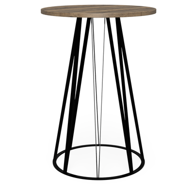 Round Table Nº 2 - Poseur Table - Black / Medium Pine